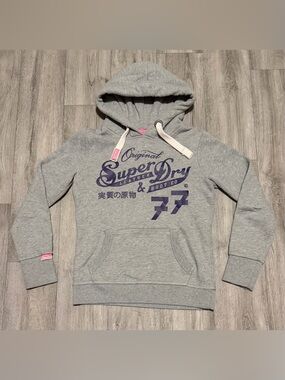 Vintage SuperDry Women’s Size XS Sweatshirt Hoodie Gray & Purple